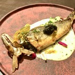 sincere - 鮎の鷹ヶ峰唐辛子詰め焼き キャビアのせ