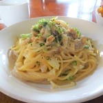 けや木 - ランチに選んだのは「べびーほたてのクリームスパゲティ」♪