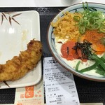 丸亀製麺 - 明太クリーム釜玉640円、かしわ天150円はクーポンで無料(2019.9.7)