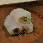 鮨の間 - 本カワハギの肝巻き