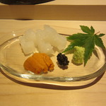 祇園 鮨 忠保 - イカ・雲丹・キャビア　ズーム