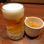 ふらんす亭 - 2019年9月　生ビール　450円+セットのスープ