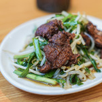 宝来家 - "韭菜豬肝（ニラレバ、ぶたきもとこみらのいためもの）"、豬肝（ぶたのきも）