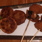 串焼き処蔵人 - しいたけ肉詰め・レンコン挟み揚げセット