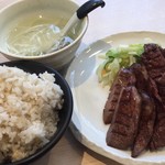 牛たん若 - 牛たん5枚定食 麦飯大盛(2019.10.12)
