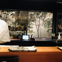 焼鳥YAMATO - 中庭が見えるスタイリッシュなダイニングバーの誂え。