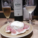 マンジャ エ ベーヴィ!! - 生ビール、白ボトル、ブッラータ