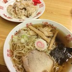 福助食堂 - 中かそば＋半チャーハン