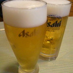 彦右ェ門和食すし - アサビ生ビール（中）500円　グラス300円