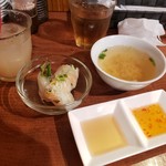 Thai Restaurant SOUL FOOD BANGKOK - 生春巻き、ライチジュース