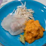 うを徳 - 2019.10 お造り（城下鰈、浜中バフンウニ、岩手松茸）