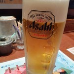 寿司の魚常 - 生ビール中570円
