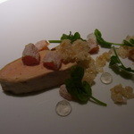 レフェルヴェソンス - フォアグラ／ふるさと～／フォアグラのナチュラルと極寒純米酒、干し柿、田芹、アカザの実