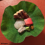 御料理 寺沢 - 真子鰈､同 縁側､鰹 塩たたき､本鮪 中ﾄﾛ