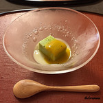 御料理 寺沢 - 夏豆豆腐､ﾋﾟｧｱﾎﾜｲﾄすり流しにｶﾎﾞﾁｬのﾋﾞｭﾚ