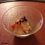 御料理 寺沢 - 毛蟹の脚肉の柑橘ｼﾞｭﾚ掛け