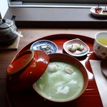 日本茶カフェ やわやわ - 抹茶ミルクぜんざいセット