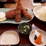 鎌倉かつ亭　あら珠 - ロースカツと海老フライ御膳1550円(税別)