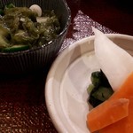 鎌倉かつ亭　あら珠 - お新香と小鉢