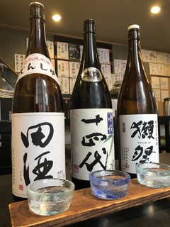 Ichiba Shokudou Sakana Ya - 田酒、十四代、獺祭 飲み比べ3種  1980円