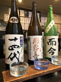 Ichiba Shokudou Sakana Ya - 十四代、而今、飛露喜 飲み比べ3種  2200円