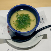 銀座 穂の河 - ゴマ豆腐の茶碗蒸し