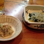 志づ香 - 蟹サラダ、白魚酢味噌