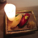 くろぎ - 寿司（大間の鮪、墨烏賊）（2012/2）