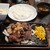 ビーフインパクト - 乱切りステーキランチ(200g・みそ汁・ランチサラダ・ライス【おかわり自由】付)～税込1,080円※価格は2019年9月訪問時