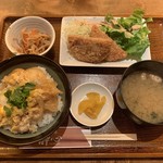 季彩膳 酔心 - 日替り850円。親子丼とハムカツ。