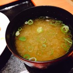 魚民 - 【2019.10.16(水)】牛肉のスタラー定食600円の味噌汁