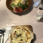 煉瓦屋 - サラダスパゲティとスパゲティグラタン