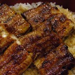 うなぎの表面がかりっと焼けていて美味しい〜