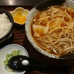 そば処 狸囃 - カレー蕎麦定食(税込900円)