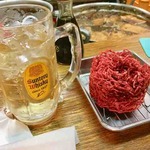 大衆酒場 増やま - 角ハイ２５０円
      紅しょうがかき揚げ３００円