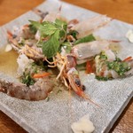 酒とタイ料理 ピッサヌローク - 車エビのチェーナンプラー（タイ式カルパッチョ）