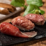 Nikubarudakara - NEW☆肉寿司は国産霜降りも190円税抜