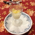 レストラン 敏の味 - お口直しの金柑のシャーベット