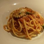 Osteria Austro - 自家製ベーコンと信州野菜のトマトソース　トンナレッリ（2019.9）