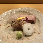 旬菜 おぐら家 - ヒラメ、カマス、ブリ。
      美味し。