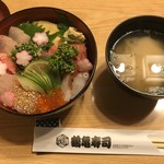 鶴亀寿司 - 海鮮丼セット＝１３００円 税別
