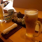 あさひ鮨 - エビスビール