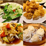 toushoumembouhoiwei - 鶏の唐揚,イカと青梗菜炒め、カキとネギ炒め、 五小籠包、