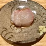 天ぷら たけうち - 長崎産 石垣鯛 鮎の魚醤で 塩水〆 １０分