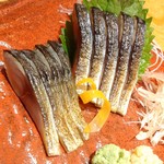 Grilled mackerel sashimi