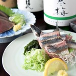 Soba To Yakitori Genji - 刺身２品（さんまカツオ）