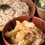 Soba To Yakitori Genji - ざる_ミニゲソ丼