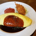 琥珀 - カニクリームコロッケオムライス