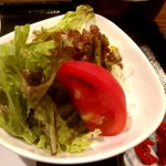 Fumikiri Shiyokudou - 夜のチキンカツカレー定食のサラダ