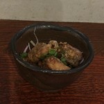 酒肴蕎麦 嘉楓 - お通し（魚の龍田揚げ）